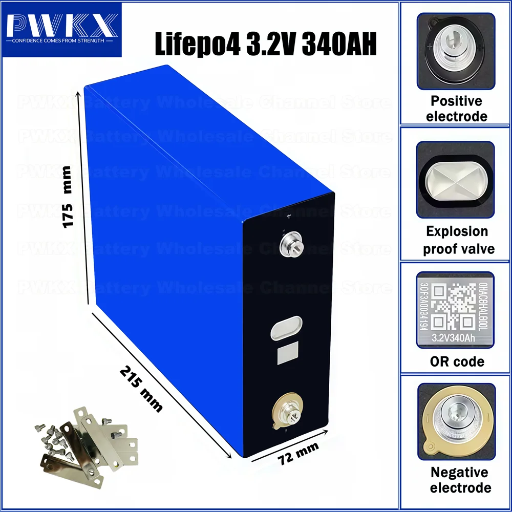 4-32 قطعة 10000 دورة 3.2 فولت Lifepo4 340AH بطارية قابلة للشحن الصف أ DIY12V 24 فولت 48 فولت RV EV جولف الطاقة الشمسية التخييم واجب خالية