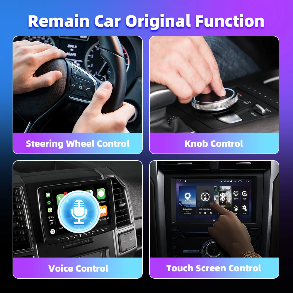 EKIY Smart CarPlay& Android Auto Box Wired To Wireless For Audi Toyota Mazda Nissan Chevrolet Suzuki Subaru Kia Ford Opel Skoda