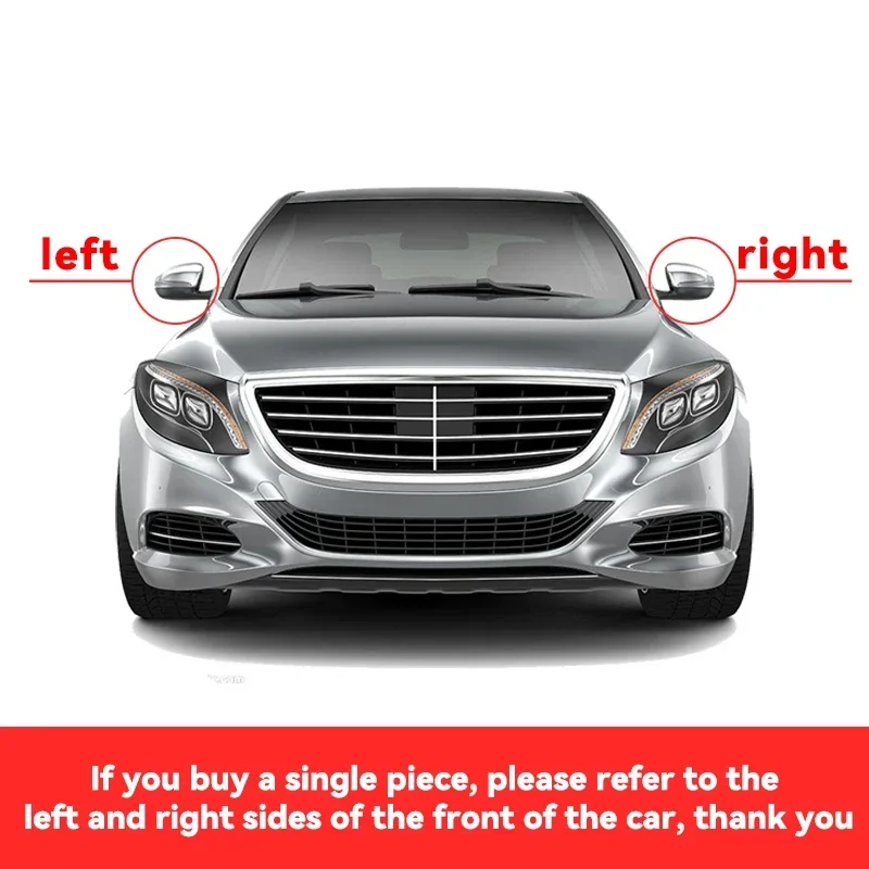 For Mercedes-Benz C-class W205 E-class W213 GLC-class X253 S-class W222 ABS bright black car rearview mirror cover trim LHD