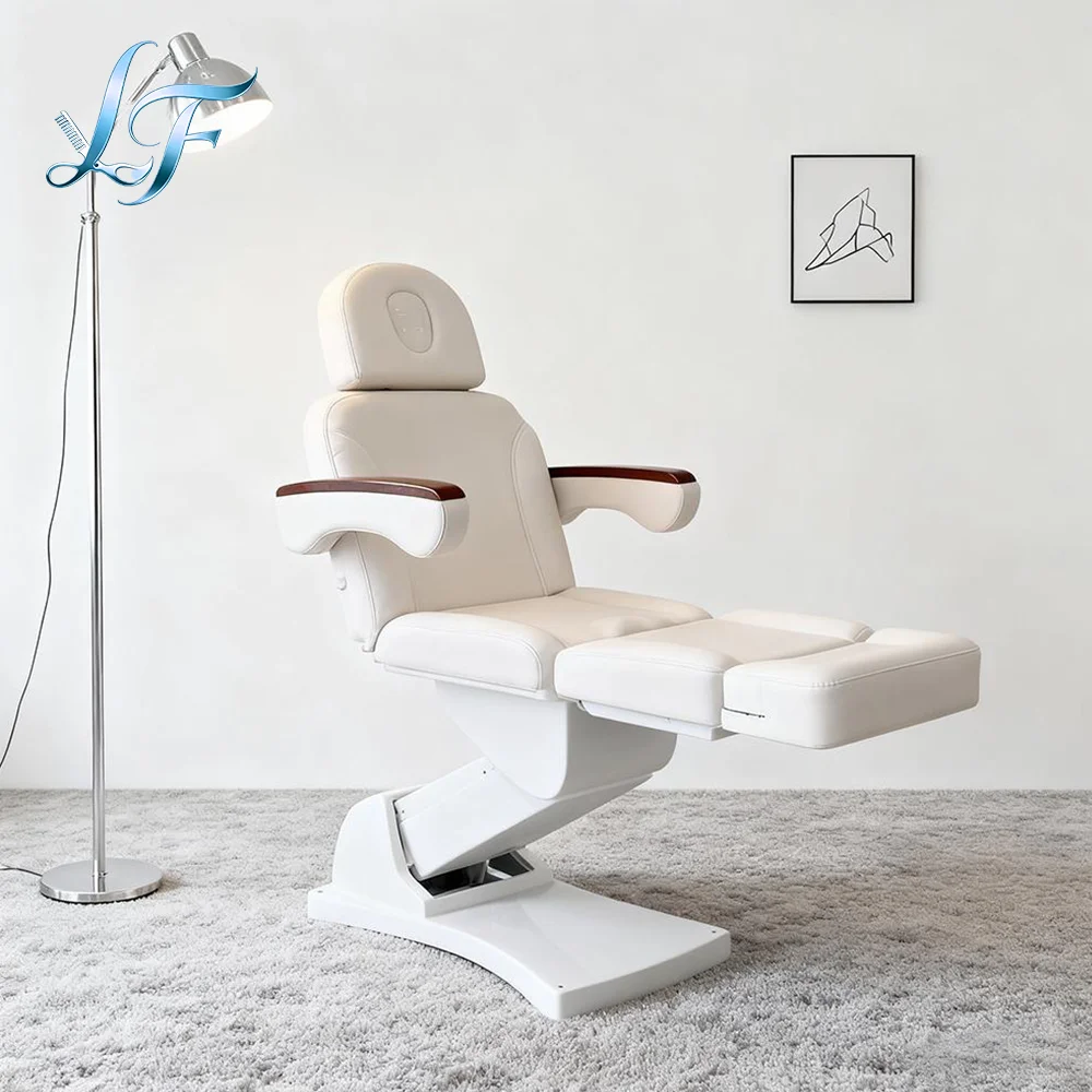 Multifunction Electric Facial Treatment Couch Adjustable Height Tattoo Physiotherapy Bed With Face Cutout Salon Furniture