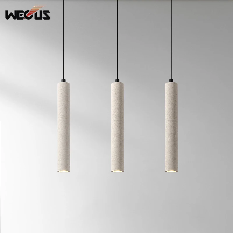 

Creative Personality Dining Room Spot Light Cement Terrazzo Slim Bar Pendant Lamp Bedroom Bedside Decorative Light