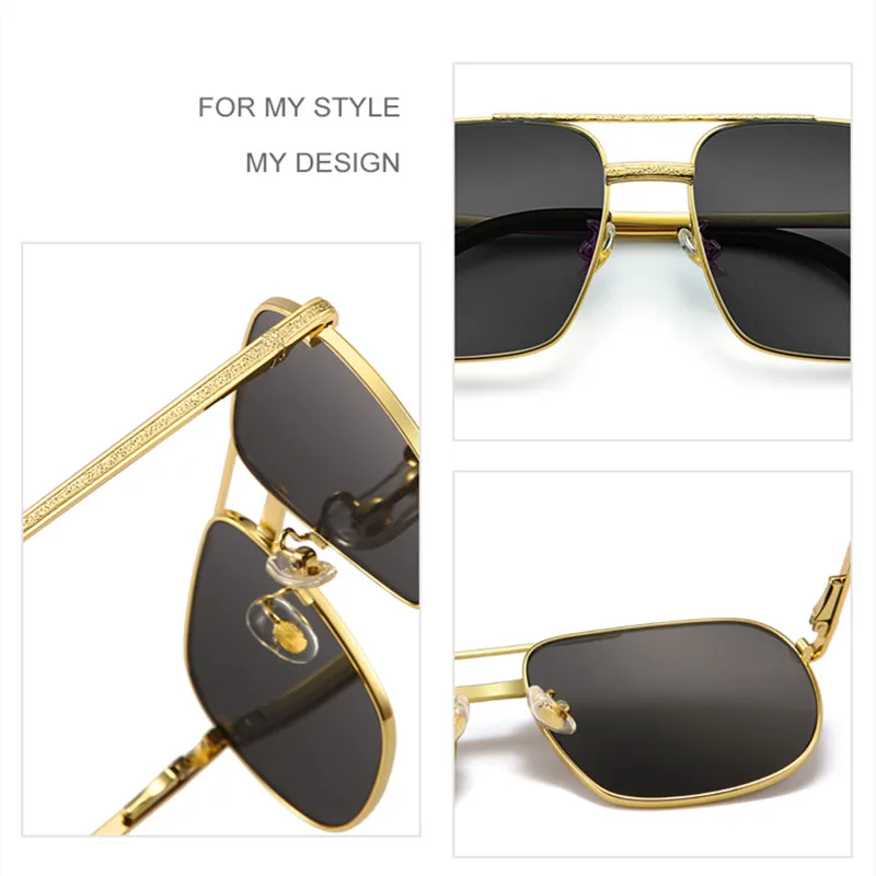 2023 New Pilot Sunglasses for Men Fashion Retro Double Bridge Girder Metal Sun Glasses Women UV400 Male Trending Products Shades