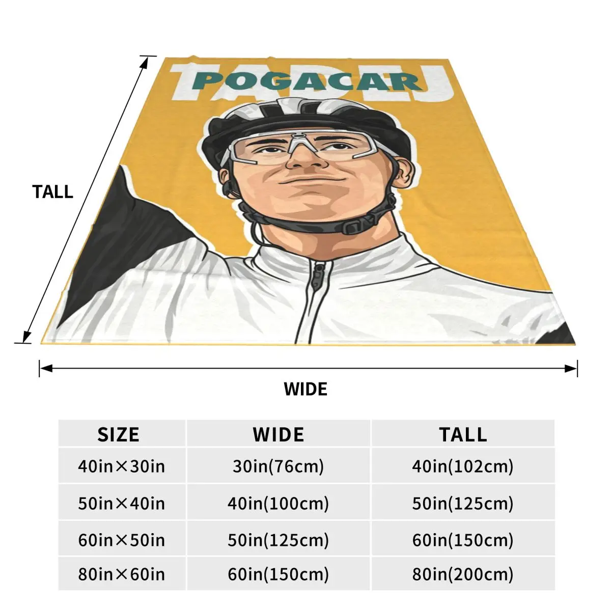 Tadej Pogacar Cycling Pogi Team 2025 Summer Tour-De France Blanket Flannel Sofa Throw Portable for Home Outdoor Bedspread Quilt