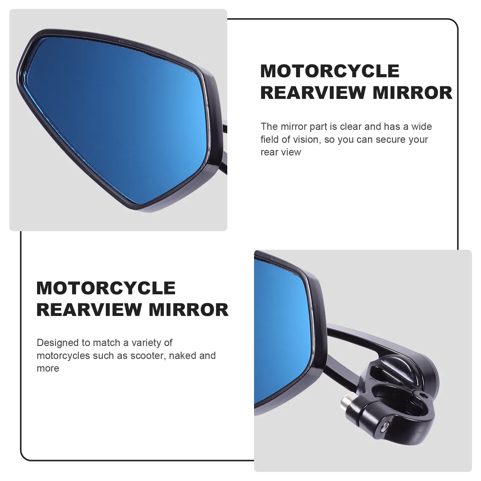 2 pièces ensemble de rétroviseurs de moto pliable réglable pour Scooter vélo e-bike rétroviseur latéral réflecteur Scooter rétroviseur