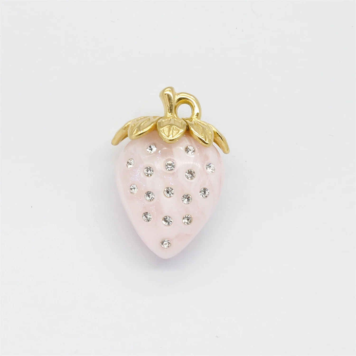 30pcs 3D Stainless Steel Charms Strawberry Pendant Fruit DIY Charm For Necklace Bracelet Keychain