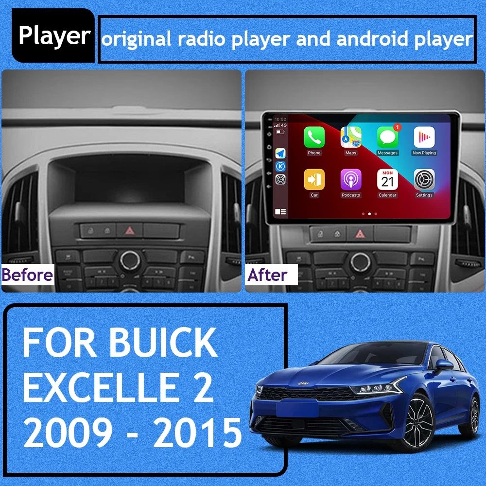 

For Buick Excelle 2 2009 - 2015 For Opel Astra J 2009 - 2017 Car Radio Carplay GPS Navigation Android Auto Wifi No 2din