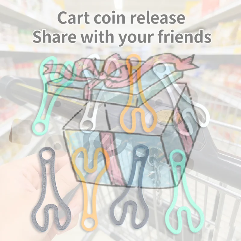 10Pcs Shopping Cart Token Keychain - Supermarket Trolley Unlocking Tool 3D Printed Portable & Reusable Compact Sturdy Design