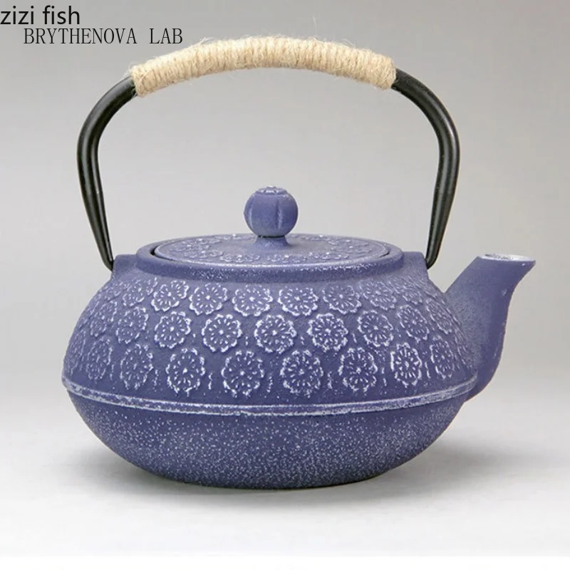 1000ml Cast Iron Teapot Cherry Blossom Kettle Heatable Boiling Handle Teapot Filter Pot Tea Brewing Utensils Water Bottle