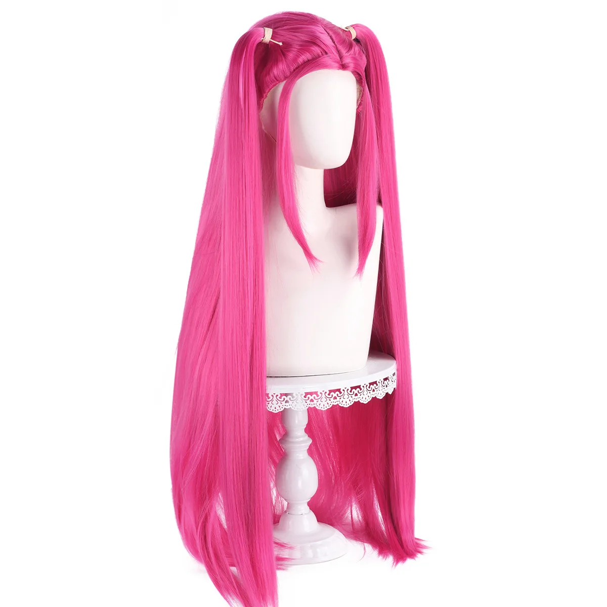 Halloween Group Idol Gioco di ruolo Demon Hunter Kpop Mira Cosplay Parrucca lunga rosa diritta