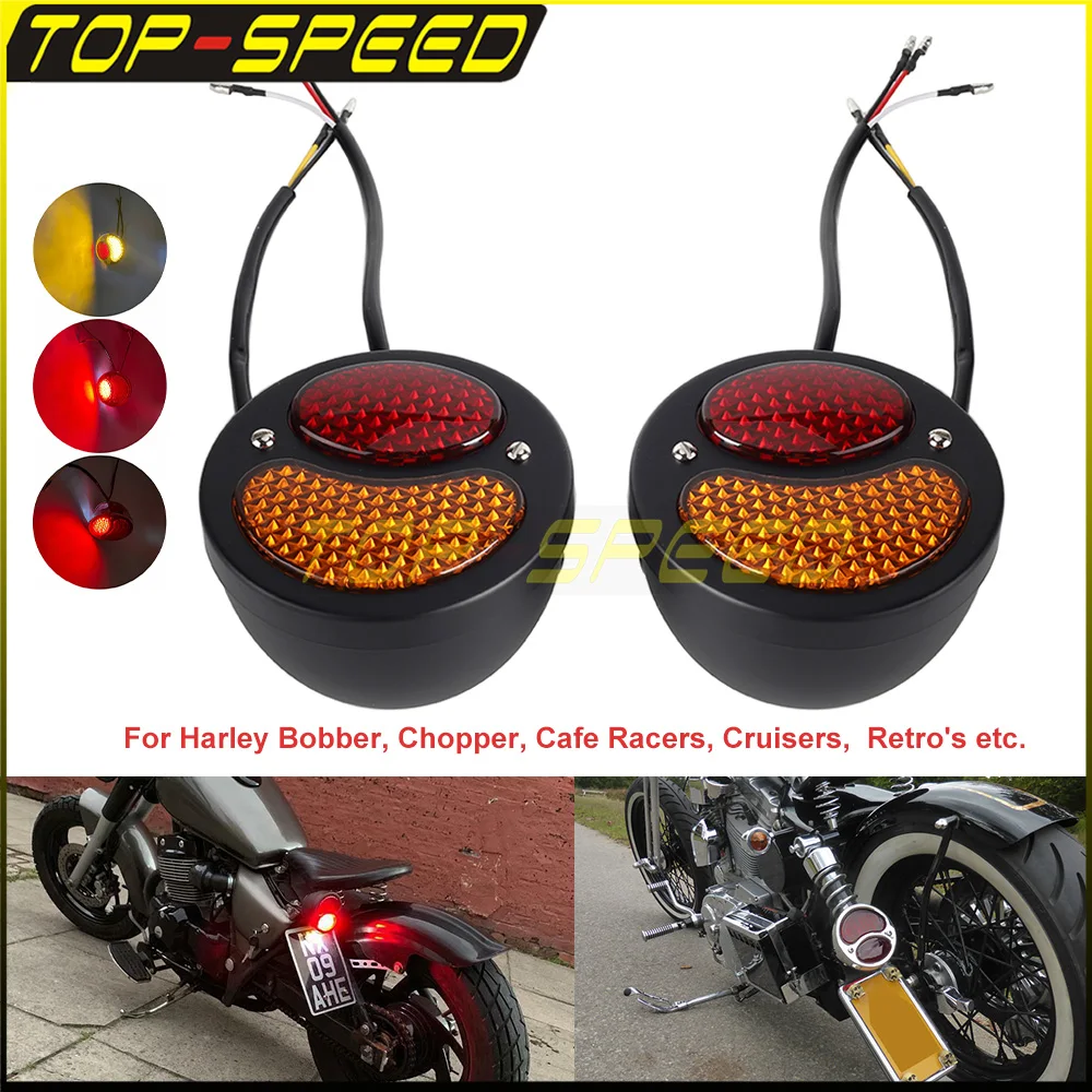 

Motorcycle Rear Turn Signal Indicator Tail Lamp Aluminum Brake/Running Taillight For Harley Bobber Chopper Cafe Racer Cruisers