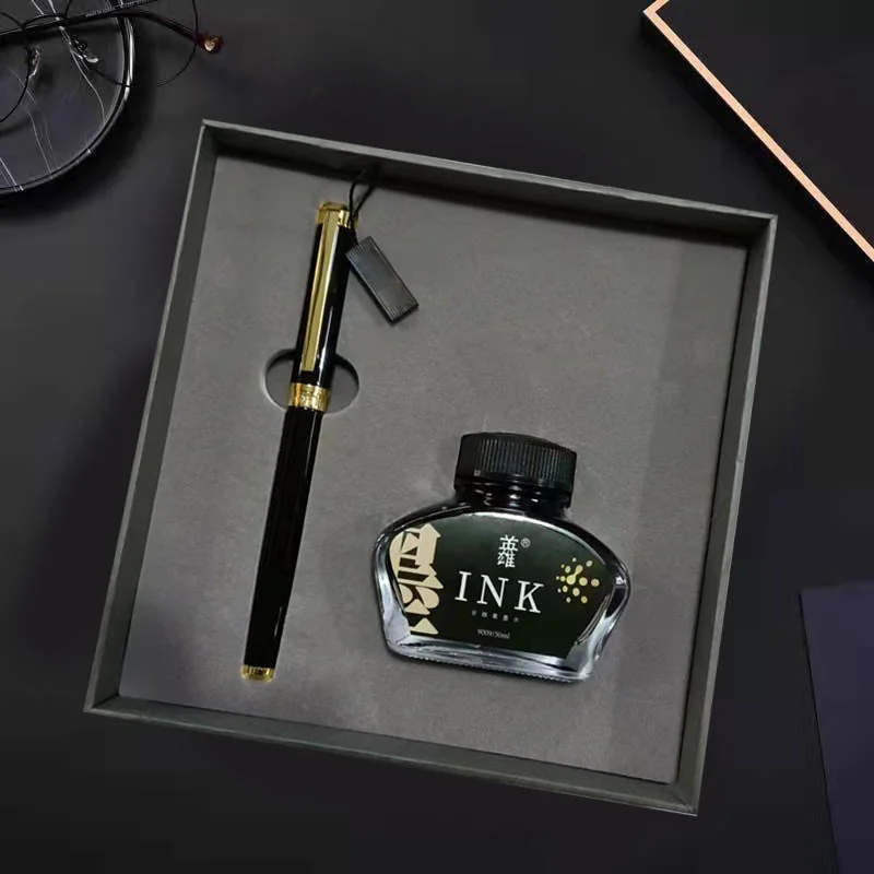 1607-fountain-pen-set-with-ink-student-teacher-calligraphy-practice-high-end-metal-business-office-fountain-pen