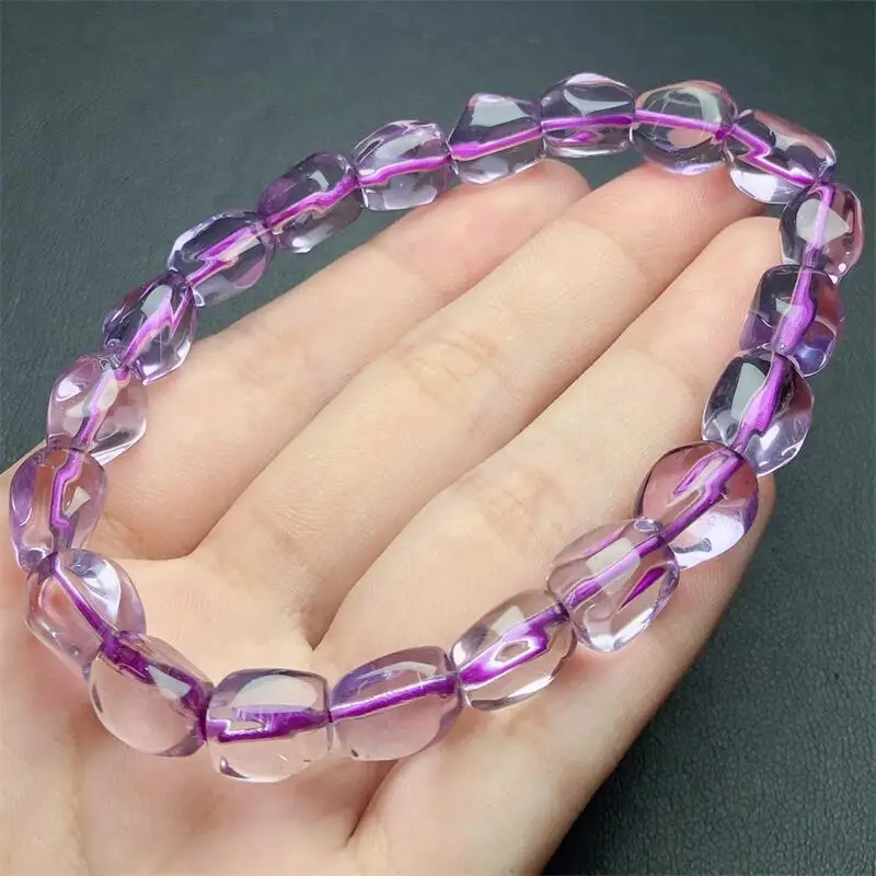 Natural Freeform Amethyst Bracelet Healing Visuddhi Chakra Stress Relief Reiki Yoga Energy Gift 1PCS