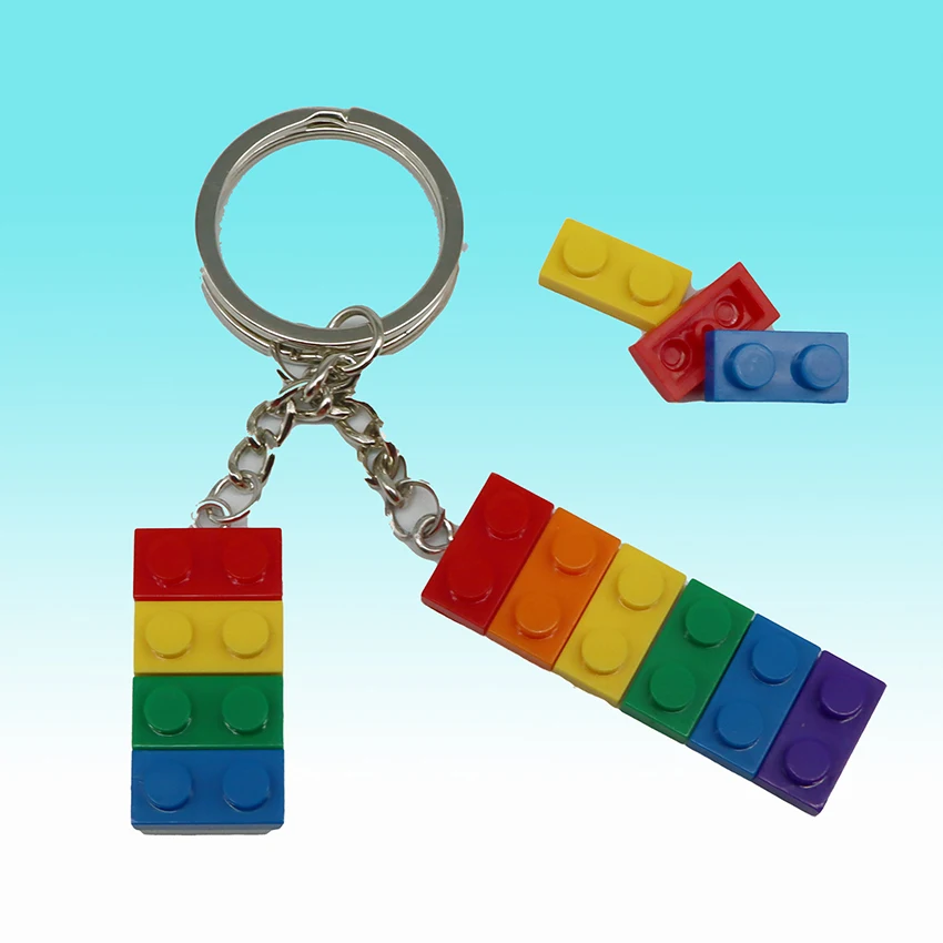 DIY Cute Building Blocks 2x6 2x4 Brick Keychain for Couples Friendship Compatible Brand High-quality Key Birthday Gift for Child