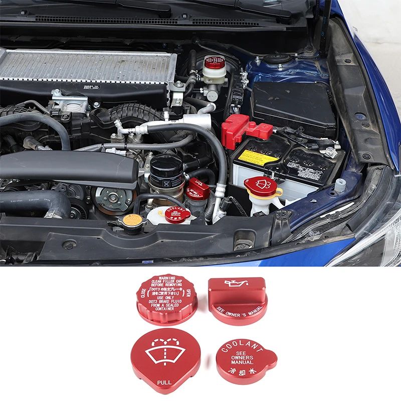 For Subaru Levorg 2022-2026 Aluminum Silver/Red/Blue Car Engine Room Oil Cap Fluid Reservoir Water Tank Cover Car Accessories