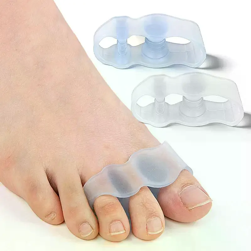1Pair Gel Hard Silicone Toe Finger Separator 3 Hole Hallux Valgus Orthopedic Spacers Bunion Overlapping Hammer Foot Corrector