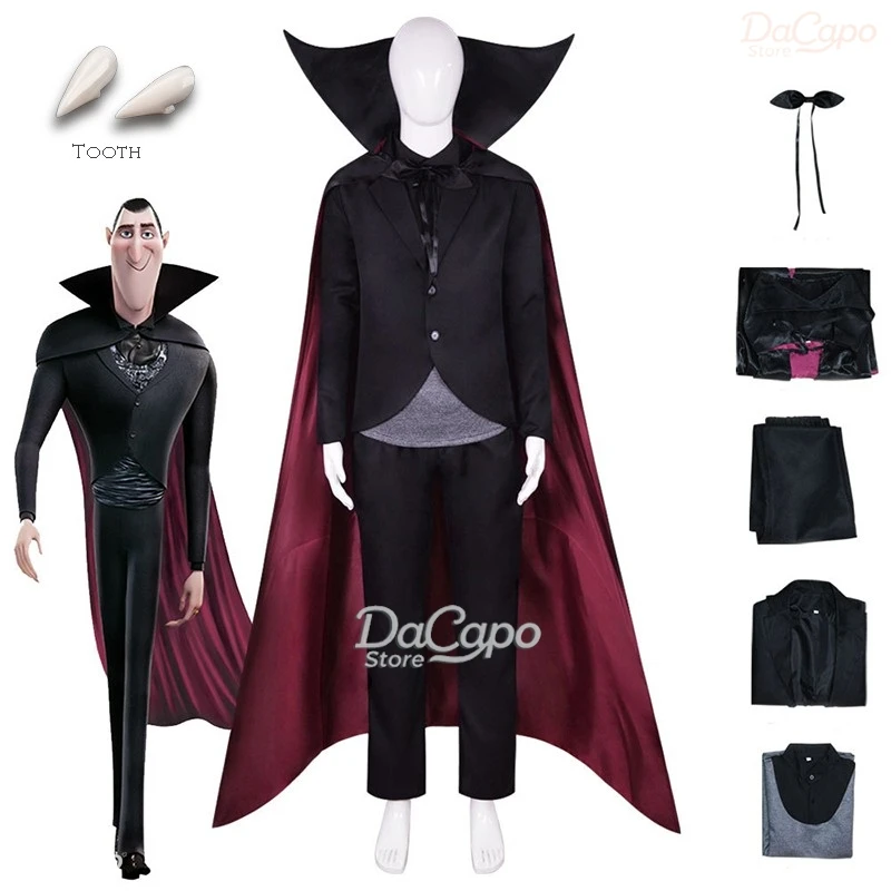 

Halloween Hotel Dracula Cosplay Costumes Transylvania Role Play Vampires Duke Carnival Outfit Party Clothing Cape Adults Mens
