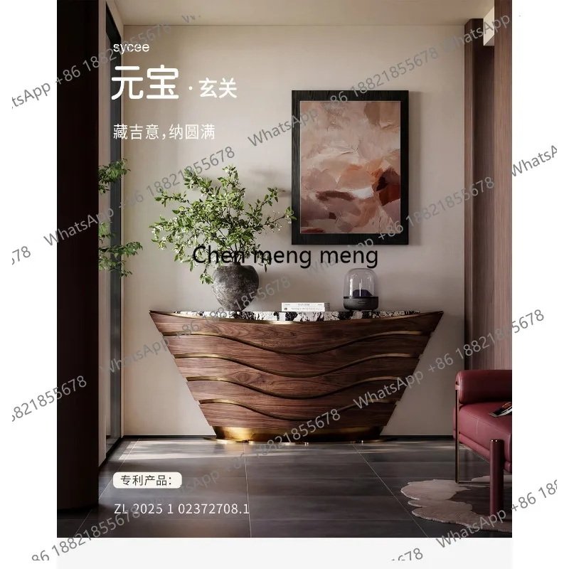 Entrance cabinet display cabinet, living room against the wall natural luxury stone entrance table