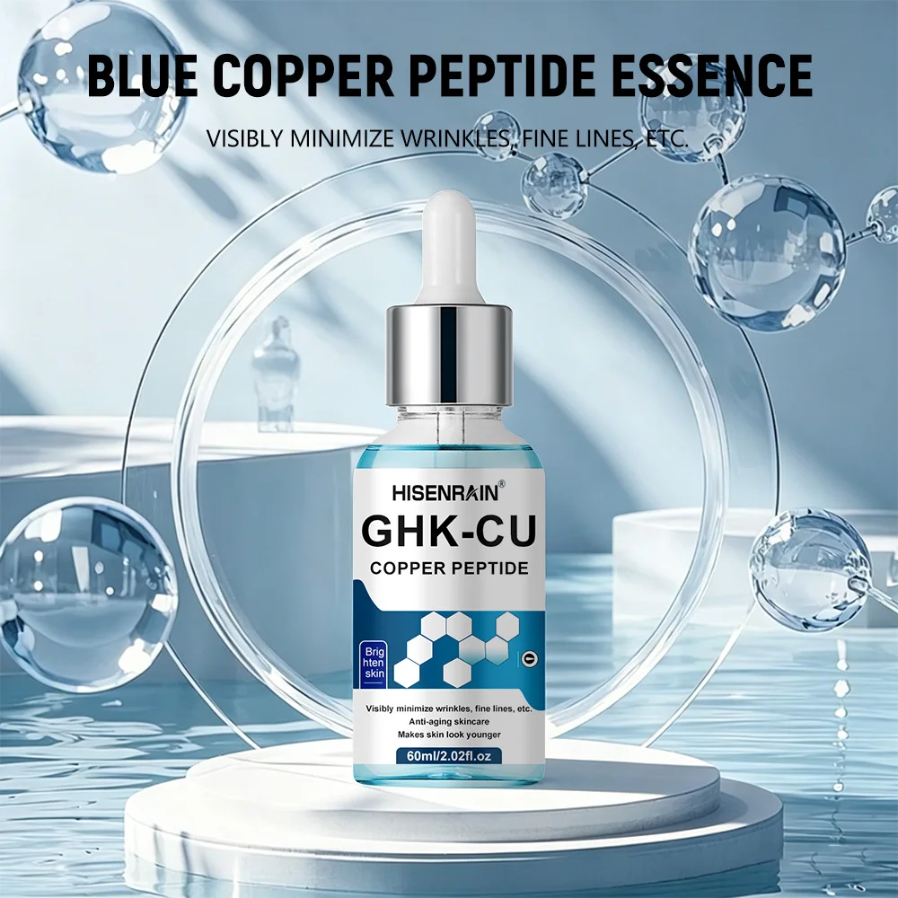 HISENRAIN GHK-CU Anti-Aging Facial Serum - Copper Peptide Rejuvenating Essence for Firming, Wrinkle Reduction & Skin Repair.