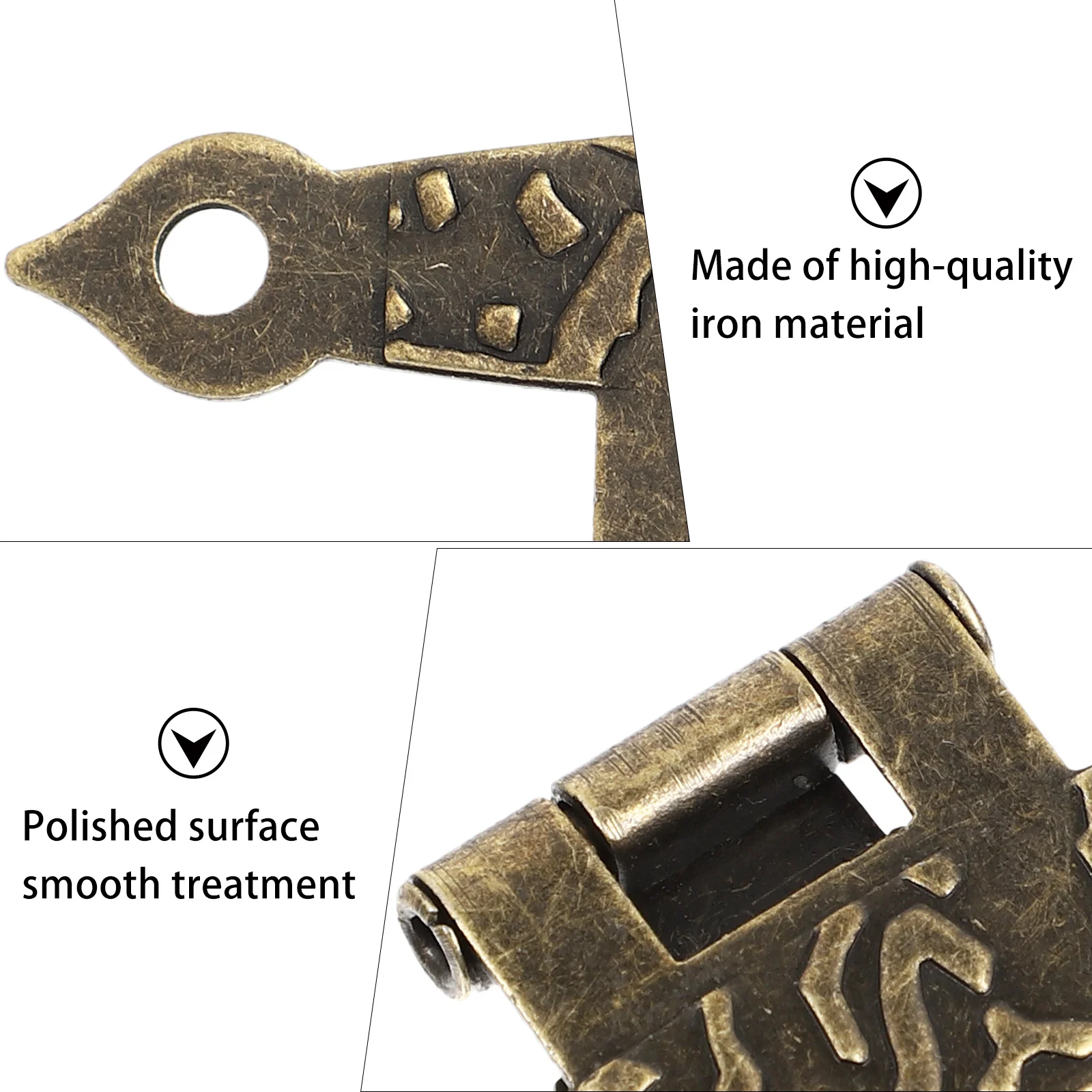 

10Pcs Wooden Case Hinges Vintage and Retro Easy to Use and Install Smooth Wooden Box Hinges Box Gates DIY Close Parts