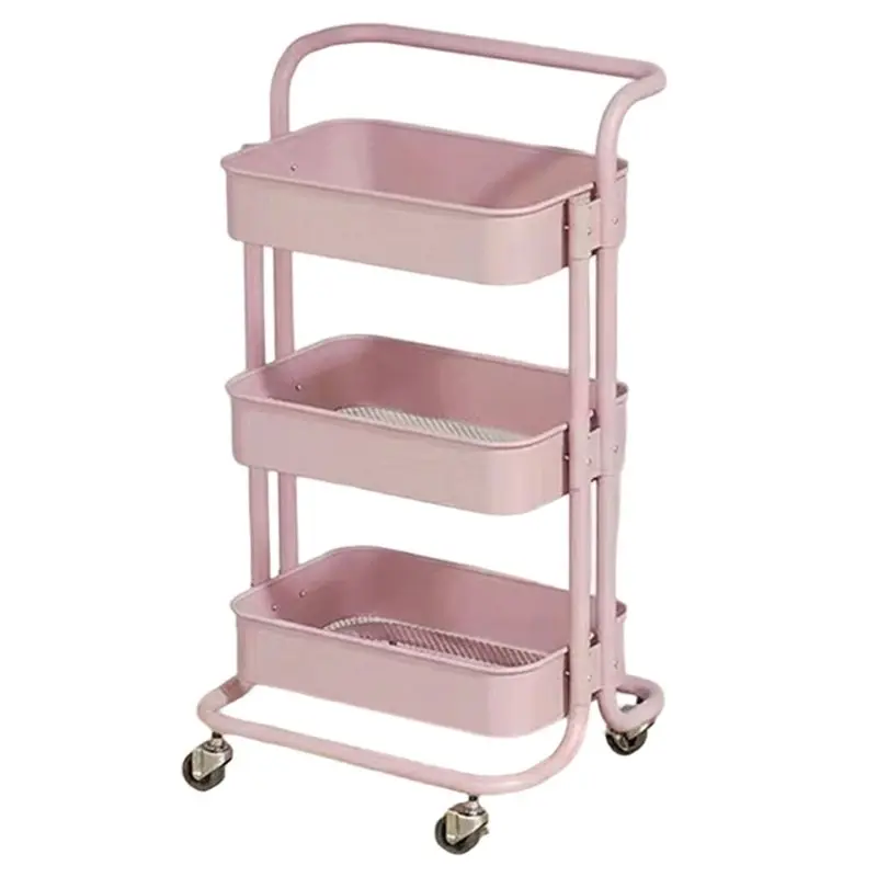 

【NEW YEAR 】Multifunctional Mobile For Bedroom Living Room 3-Tier Kitchen Cart With Wheels Snack Rack Storage Unit
