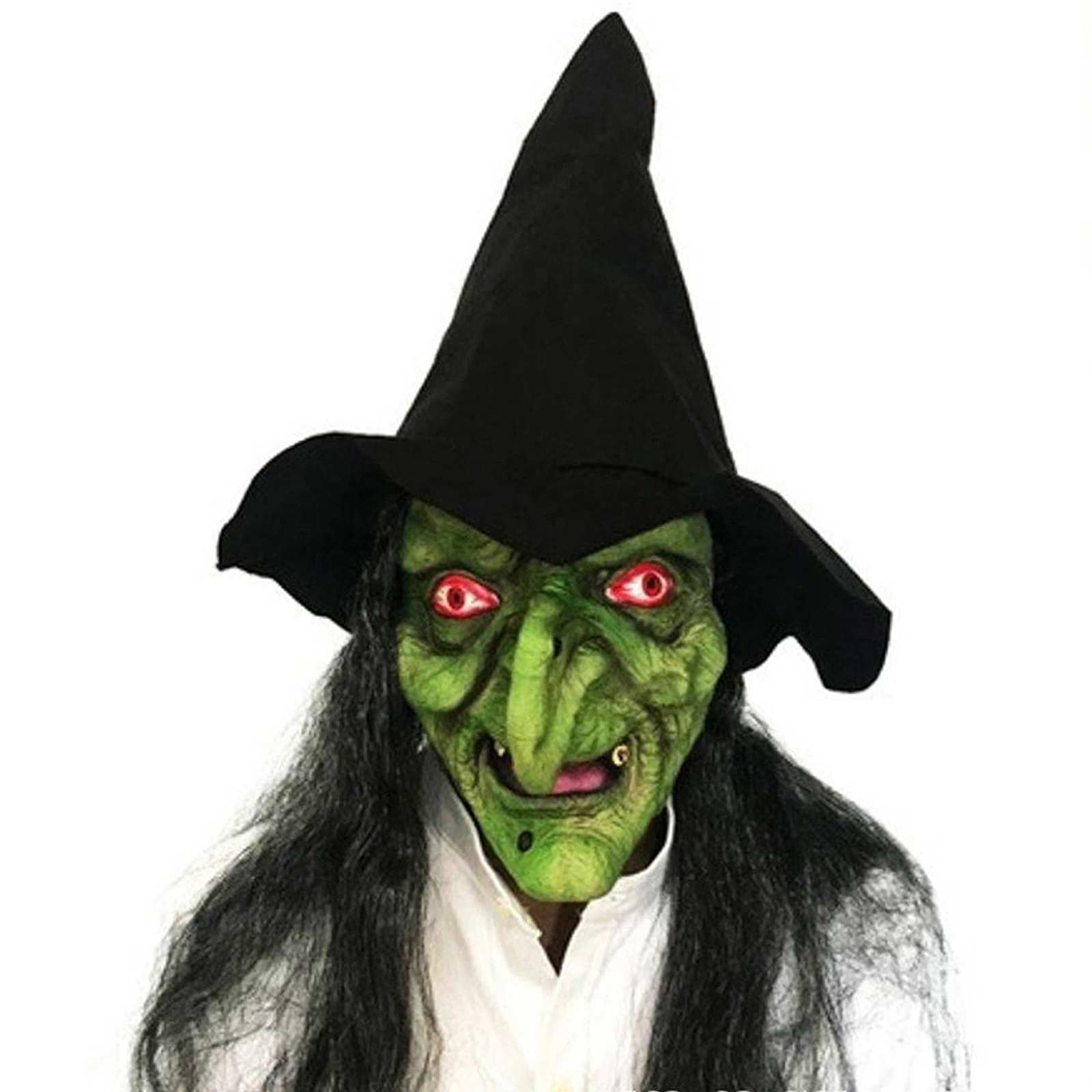 Halloweenmaskers, Halloweendecoraties, enge, realistische, boze heksenmaskers en helmen voor paas, Halloween en carnaval.