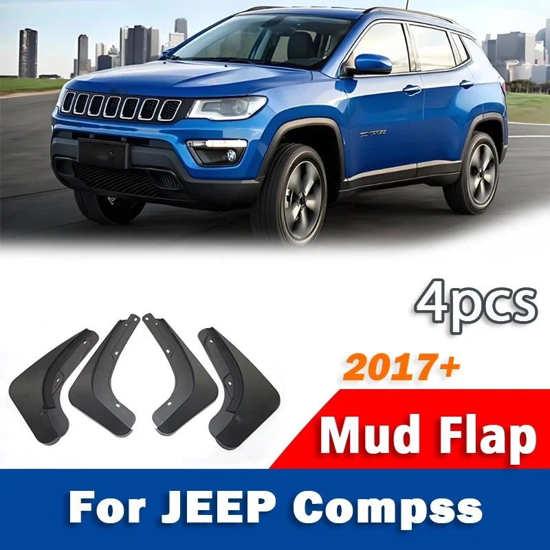 FOR NEW JEEP Compass Mudguard Mud Flap Guards Splash Fender Mudflaps Car Accessories 4pcs 2017 2018 2019 2020 2021 2022 2023+ view 2