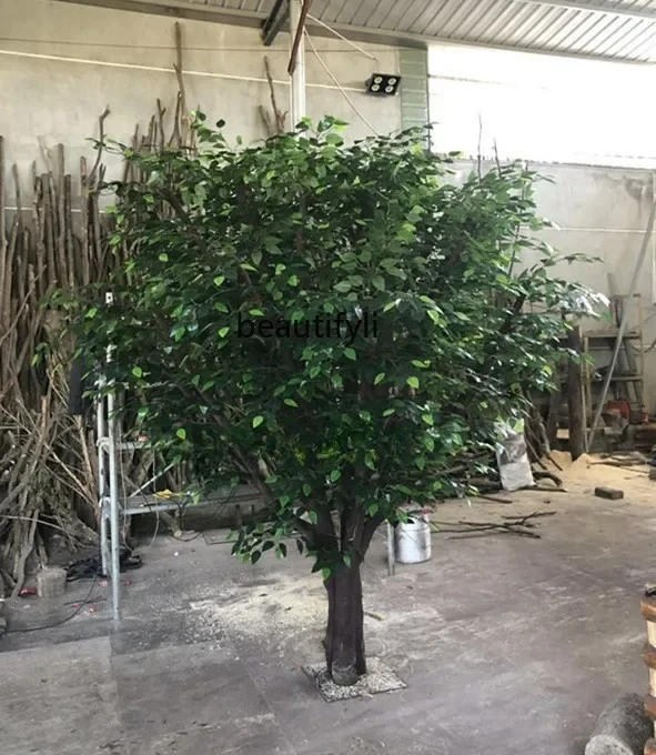 Имитация дерева, имитация баньянового дерева, большое растение для гостиной, макрокарпа, украшение для ствола из цельного дерева