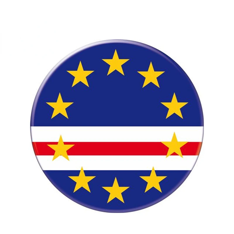 

Auto Moto Bike Suitcase Laptop Flag Round Cape Verde Car Sticker Waterproof Car Styling