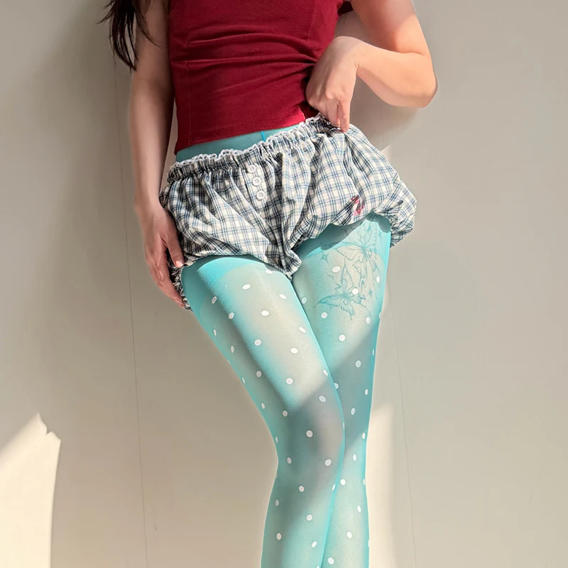 Y2K Polka Dot Strumpfhosen für Damen mit Punktemuster 2026 Sommer 30D Ultradünne Transparente Spicy Girl Durchsichtige Strumpfhose – Detail 1