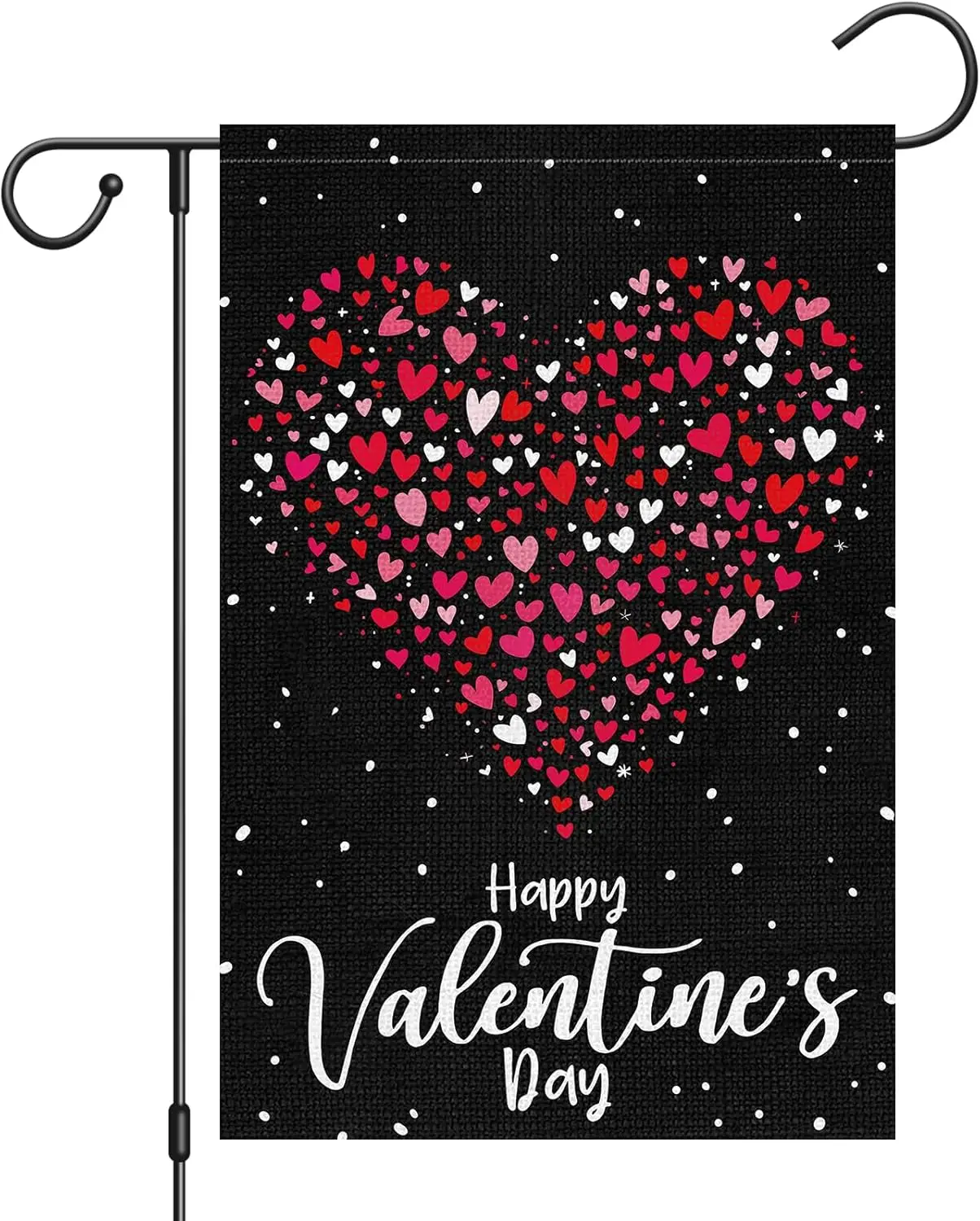 Heyfibro Happy Valentine's Day Garden Flag 12 x 18 Inch Double Sided Burlap, Love Heart Yard Flag Valentine’s Party Supp DDI GGX