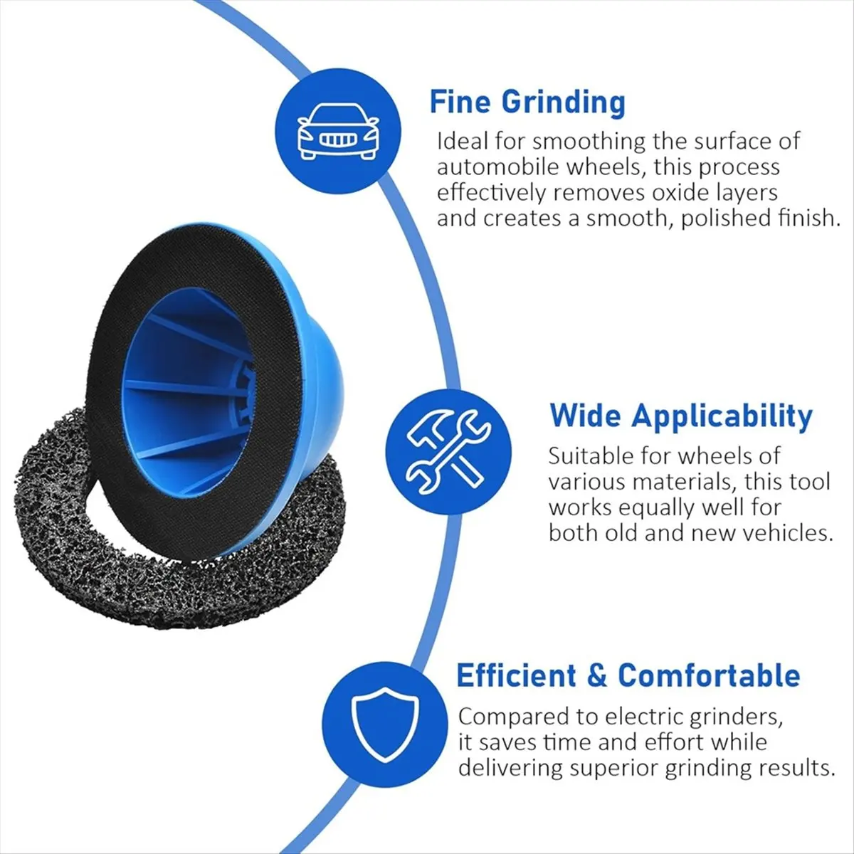 STOCK-Wheel Hub Grinder,Silicon Carbide Ball Head Grinder for Car, Aluminium Wheel Hub Cleaner for Rim Change, Rust Removal