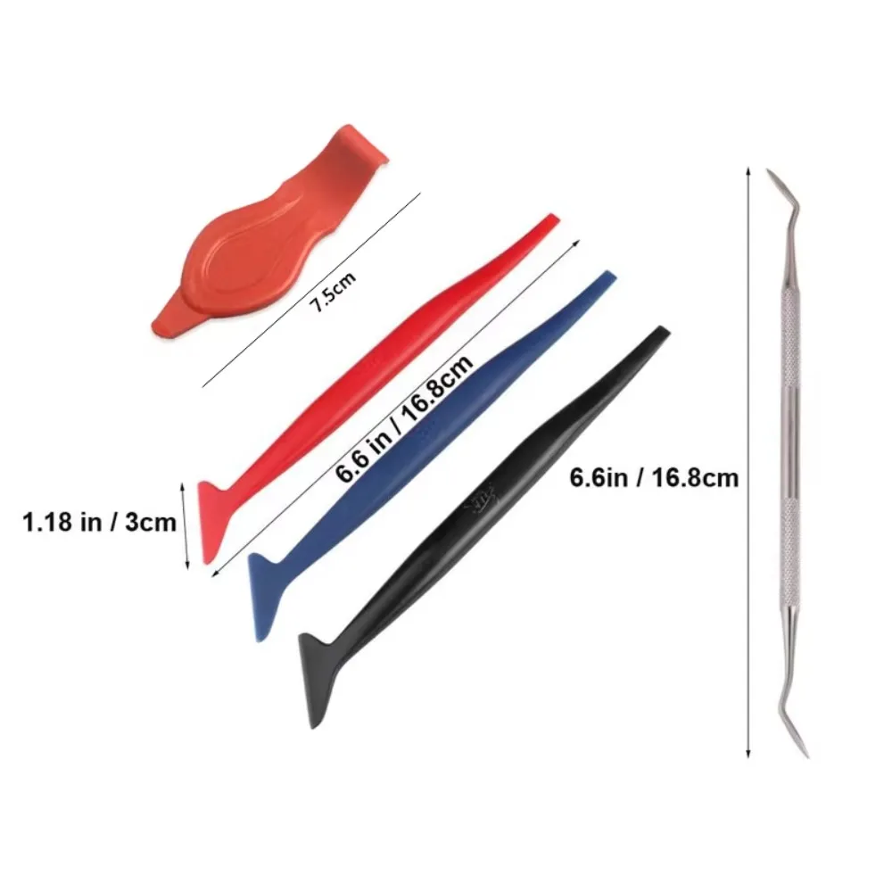 3/5Pcs Car Vinyl Wrap Edge Tuck Squeegee Set 3 Hardness PPF Corner Tools with Box Car Wrapping Window Tint Door Edges Auto Tools
