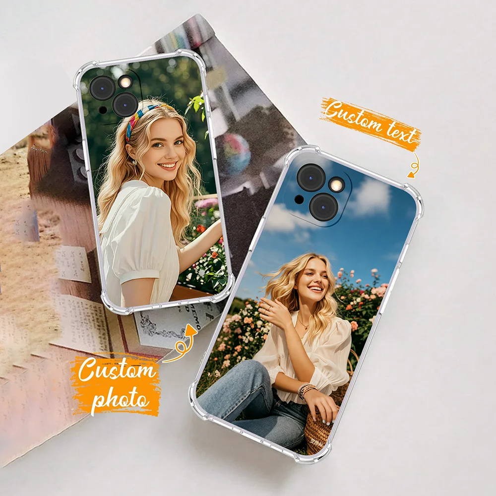 Coque de téléphone personnalisée avec photo DIY pour iPhone 17 16 15 14 13 12 11 Pro Max Mini SE 2020 2022 XS E 7 8 Plus XR, coque arrière antichoc en silicone