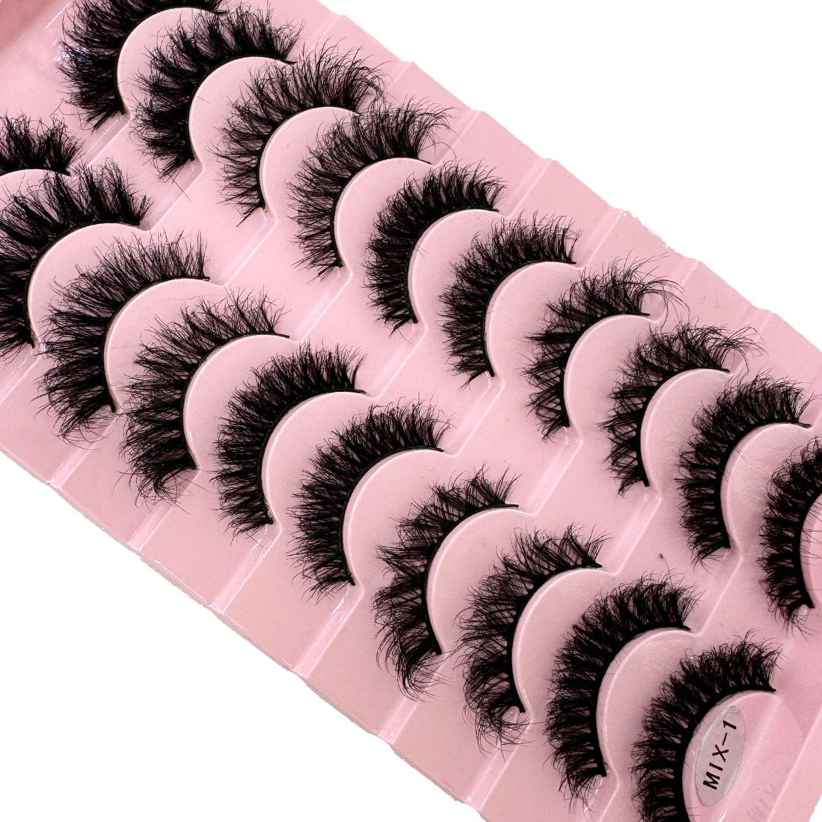 Gemischter Stil, 10 Paar 3D-Nerzwimpern, künstliche Nerz-flauschige Wimpern, weiche, volle, dicke, dünne Wimpern, dramatische falsche Wimpern, Make-up