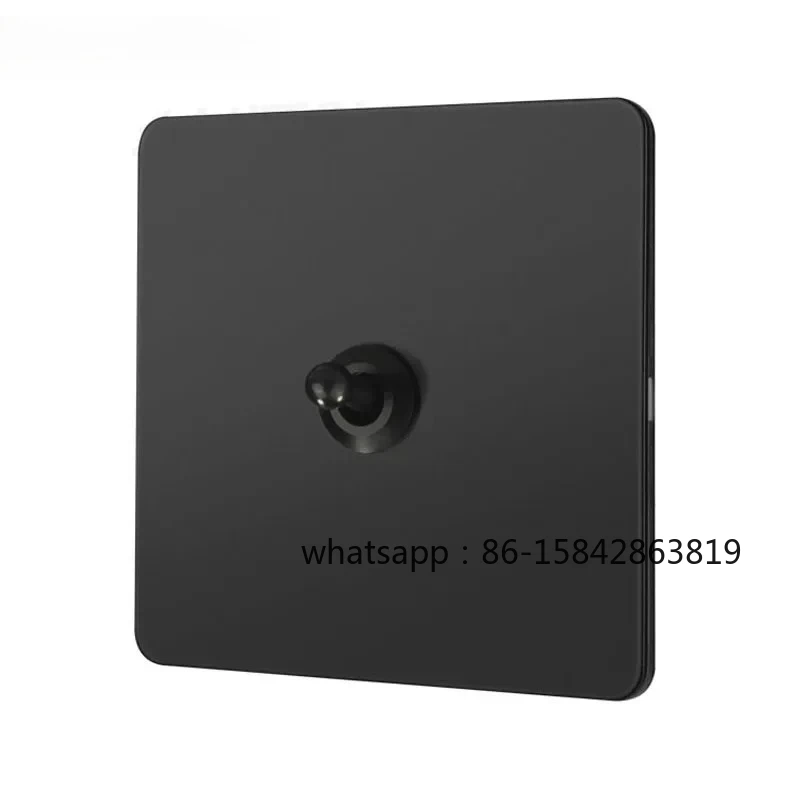 Wall Lamp Switch Black Stainless Steel Panel 1-4 Gang 2 Way Retro Brass Toggle Switch Household USB Outlet 110-250V