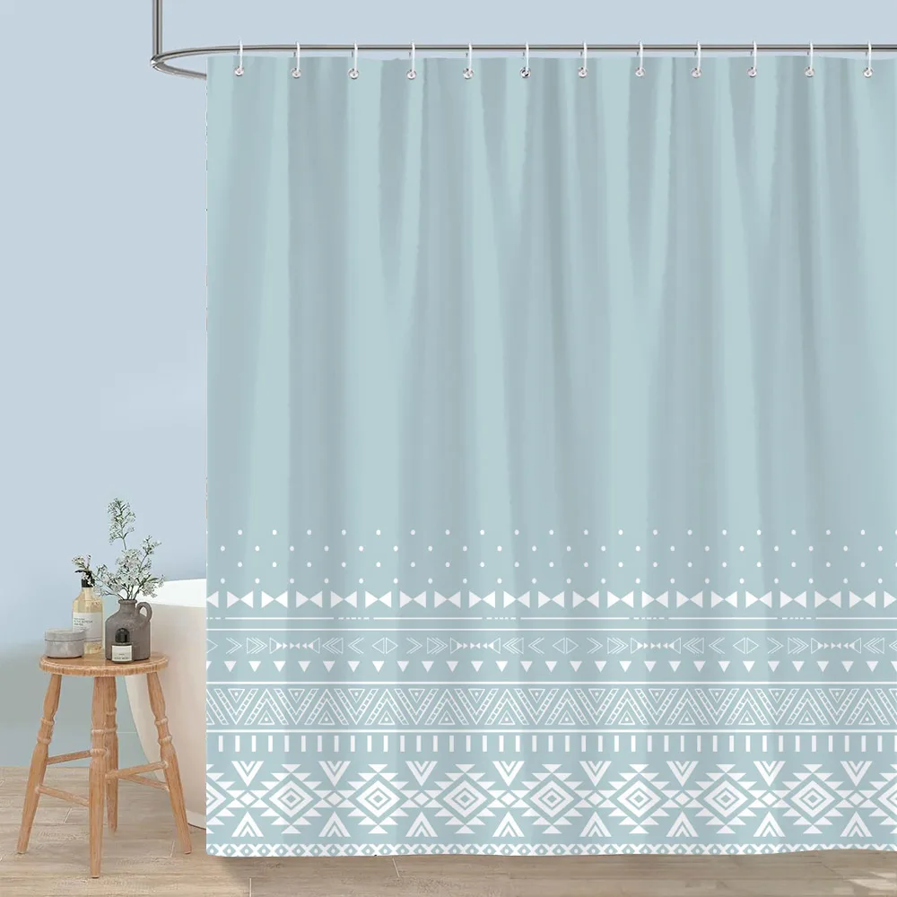 Simple Modern Rainbow Shower Curtain Abstract Geometric Lines Colourful Polyester Fabric Bath Curtains With Hooks Bathroom Decor