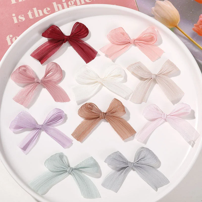 WFFNNKC 10-20Pcs Sweet Princess Girl Bowknot Decor Materials Earrings Hairpin Headwear Accessories DIY Jewelry Sewing Art Making
