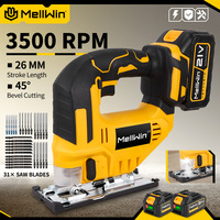MELLWIN Cordless Electric Jig Saw With 31Blade Wireless Scroll Saw Multi-function Woodworking Cut Tool For Makita 18VBattery Pin