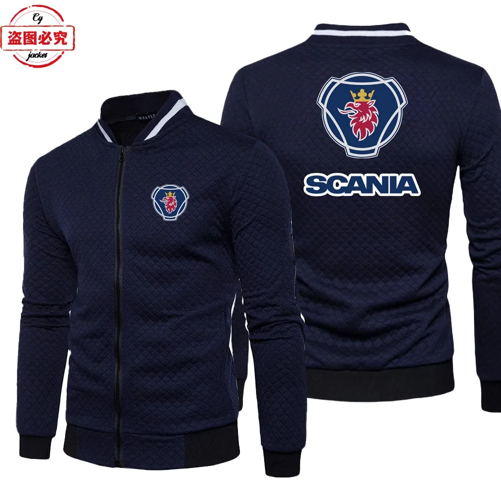 

Размер ЕС, сверхмощная куртка с логотипом грузовика, мужской топ Scania, повседневная куртка на молнии с воротником-стойкой, командная форма, рабочая одежда