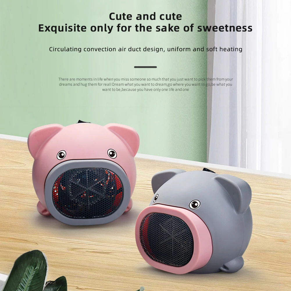 Cartoon Pig Electric Heater Portable Heater Winter Room Desktop Heating Stove Mini Home Handy Air Heater Russia Warmer Machine