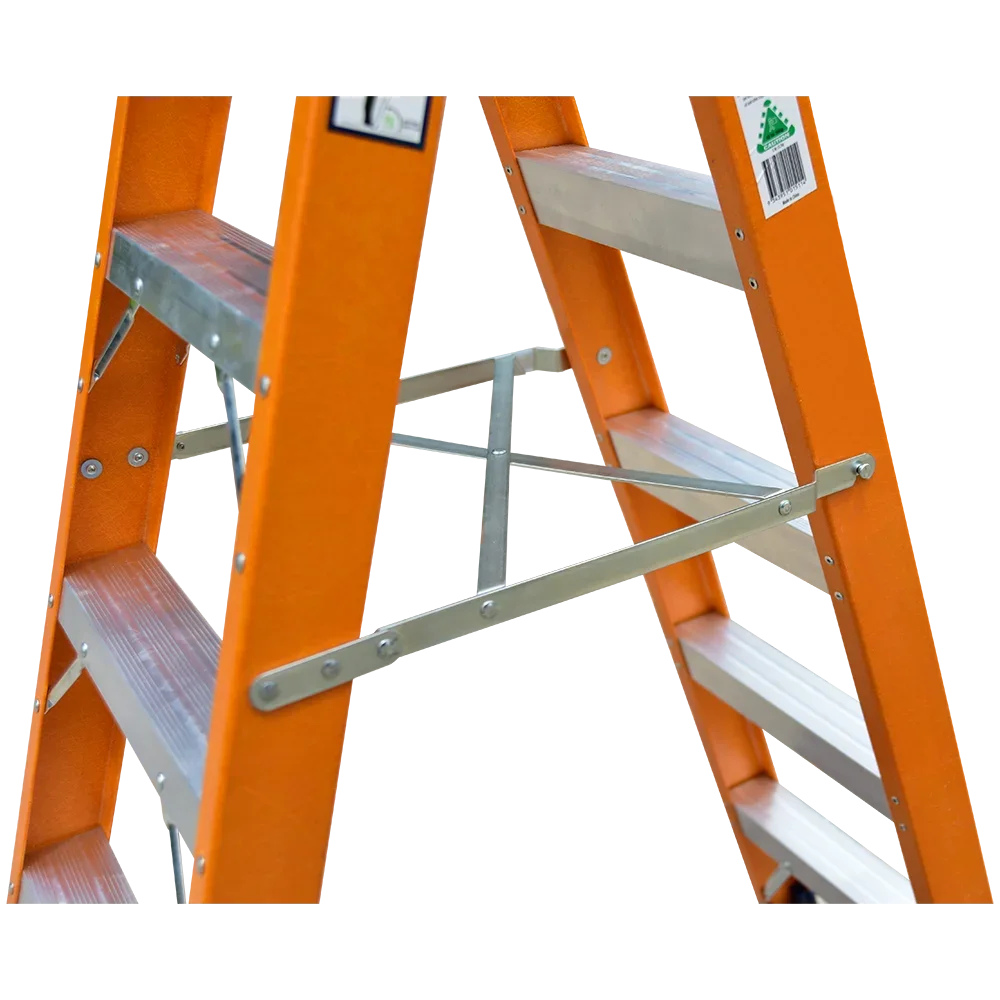 Hot Selling Double Sided Fiberglass Stepladder Industrial Foldable Insulation Ladder Professional Use Building Household Outdoor