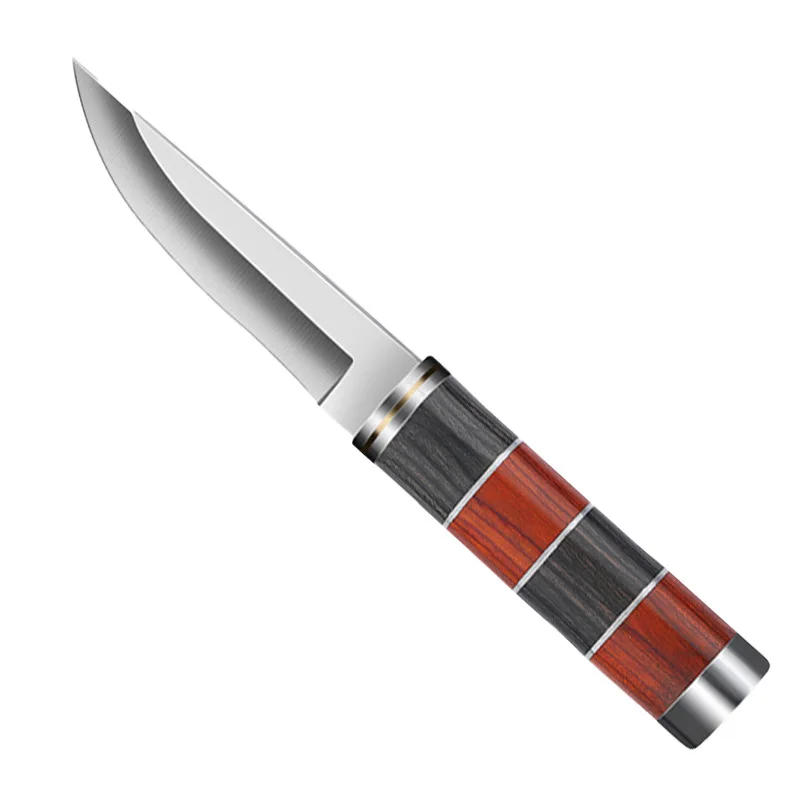 

Stainless Steel Steak Knife Pakka Wood Handle Multi-Function Dinner Knives Outdoor Utility Knife Fruit Meat Cleaver