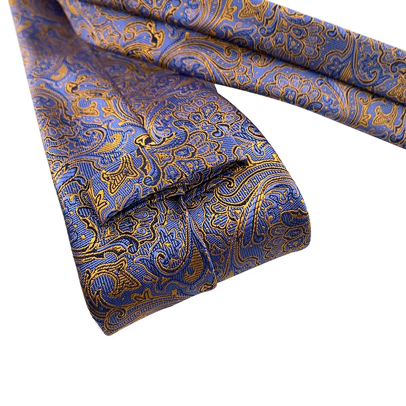 Vintage Brown Ties For Men 8cm Classic Neck Tie Paisley Jacquard Fashion Suits Accessories Man Wedding Banquet Neckties Cravat