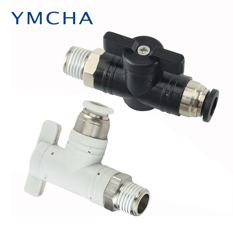 

BC/BL Pneumatic Fittings 8/10/12mm External Thread Trachea Switch Valve Straight-through Bend Air Flow Control