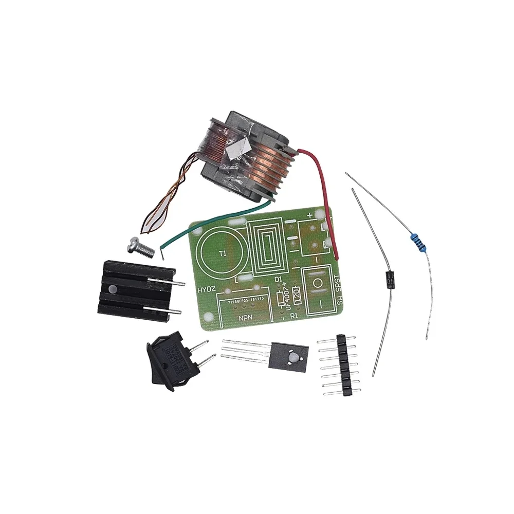 

High Voltage Arc Ignition Generator Inverter 15KV High Frequency DC Boost Step Up 18650 DIY Kit U Core Transformer Suite 3.7V