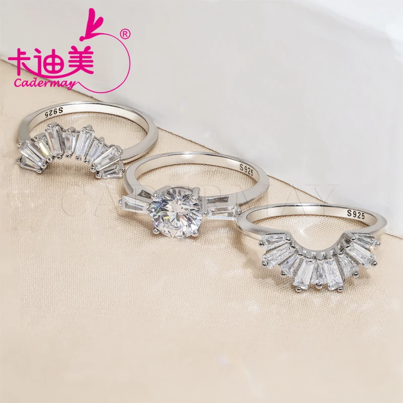 

CADERMAY модное ювелирное кольцо из стерлингового серебра S925 D VVS1 кольца с муассанитом для мужчин и женщин