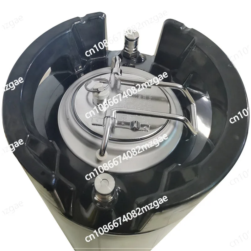 2.5 Gal Beer Keg Rubber Handle Barrel Stainless Steel Growler Leak Proof Top Lid Beer Bucket 9.5L Ball Lock Type