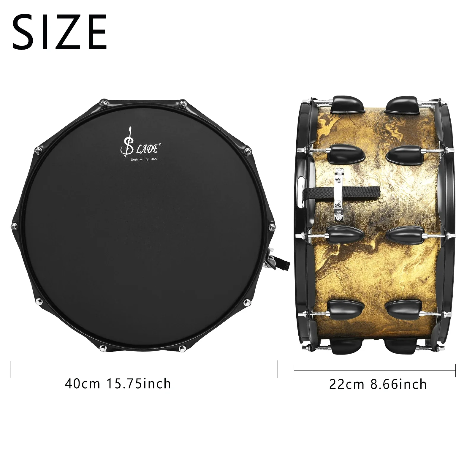 Slade Snare Drum 14X8 Zoll Premium Pappelholz-Trommelgehäuse 10-Lug Snare Drum Set Mit Trommelstöcken Professionelles Percussion-Instrument Sccae55Fb0Dda425F9C15491243A67376C