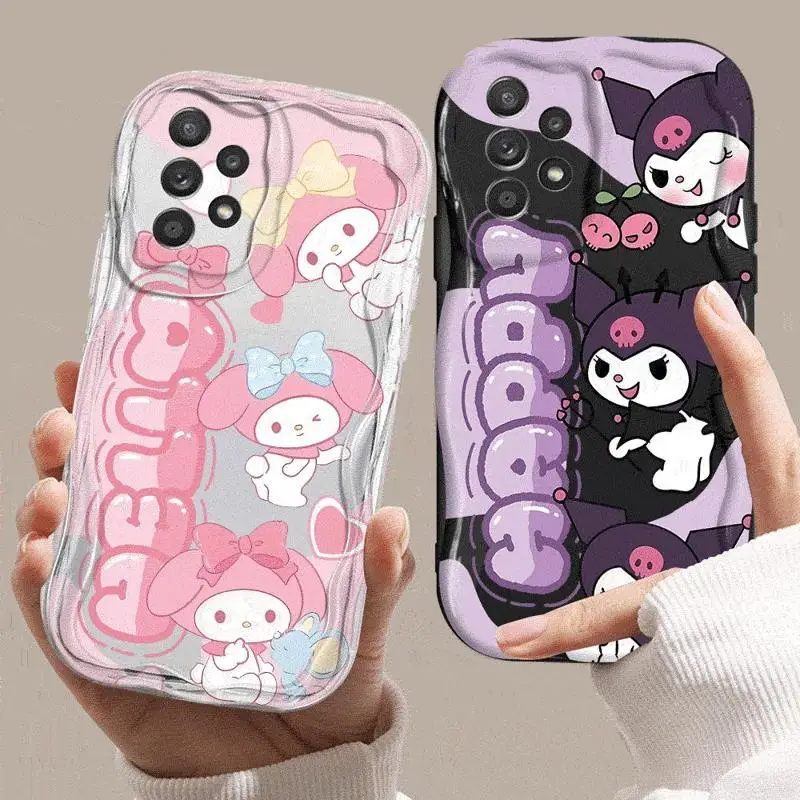 My Melody Kuromi Sanrio Phone Case for Samsung Galaxy A55 A35 A15 A73 A54 A52 A33 A34 A42 A24 A23 A22 A14 A13 A12 5G Wave Soft