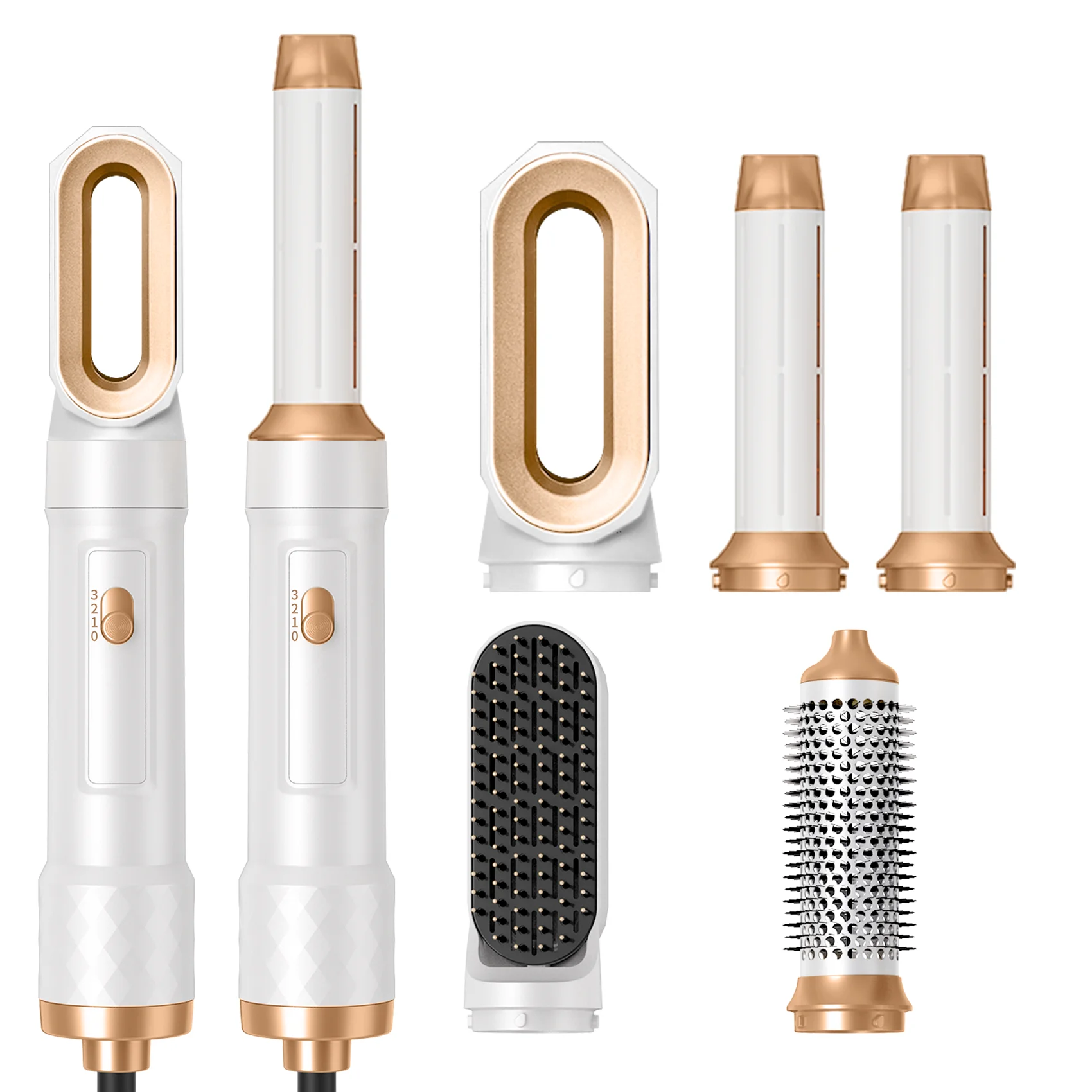 UKLISS Airstyler Pro 5-in-1 föhnset, heteluchtkrulborstel, stijltang, thermische borstel